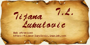 Tijana Lupulović vizit kartica